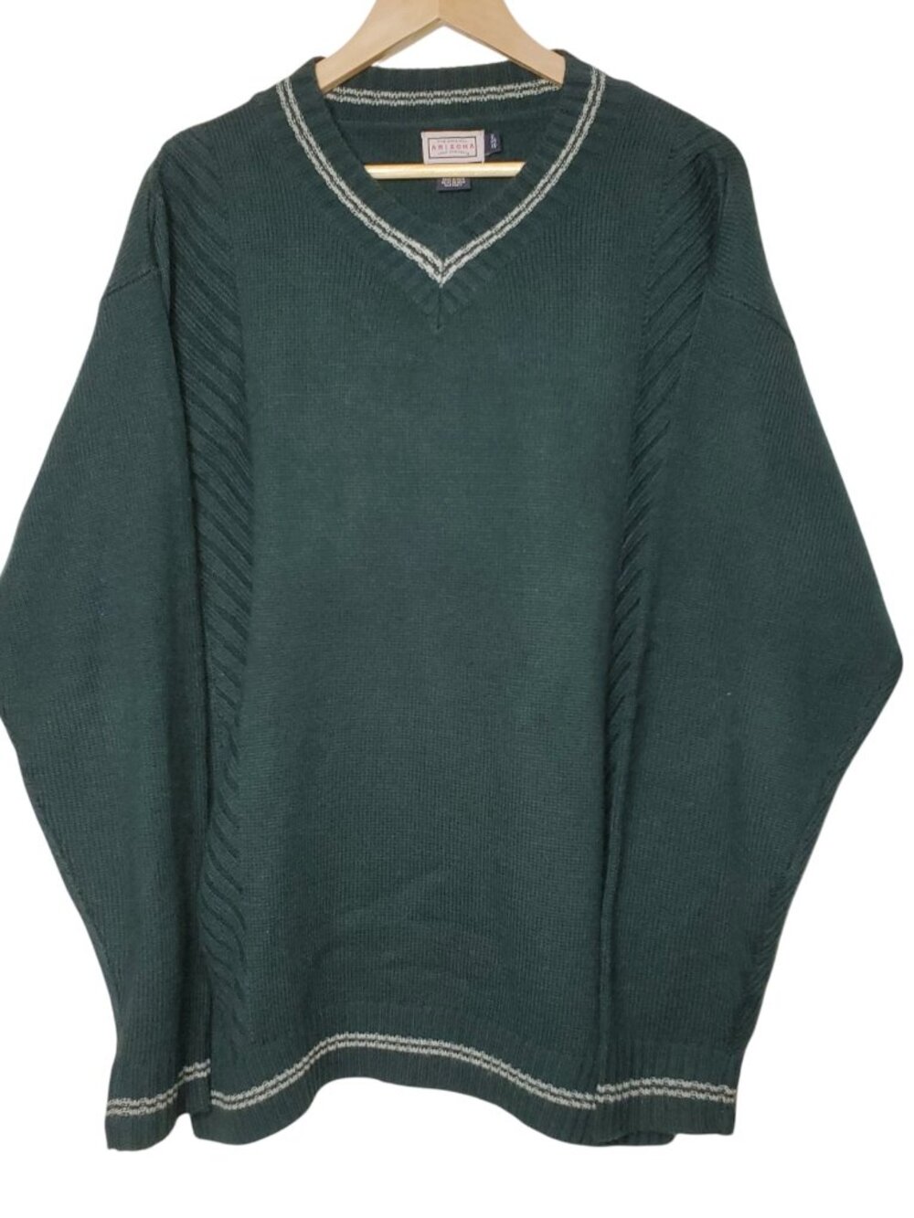Arizona Jean Company Men's Forest Green V-Neck Sweater, Size XL
